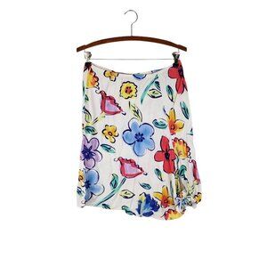 Jams World Efflorescent Skirt Asymmetrical Tie Hem Floral Pull On Size Medium